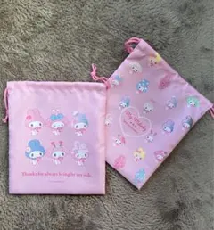 マイメロ　50周年 巾着袋 ピンク　サンリオ　マイメロディ　ピンク　2枚セット