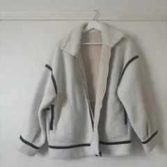 ホワイト ボアジャケット フリースジャケット