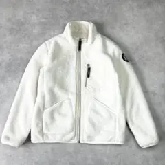 MUスポーツ　ゴルフウェア　ボアフリースジャケット　ブルゾン　白　防寒　654