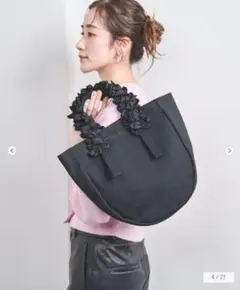 ☆新品同様☆LUDLOW ラドロー●グレープハンドル トートバッグ/黒のサムネイル