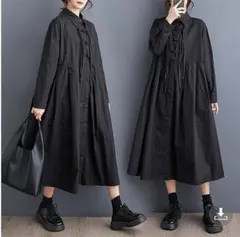 大きいサイズ シャツ　ワンピース　ミモレ　レディース 秋冬　春 新品 長袖