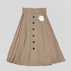 【新品】INGNI フロントボタンサイドプリーツスカート　バックゴム　M