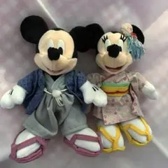 【美品】着物 ミッキー ミニー ぬいぐるみバッジ セット