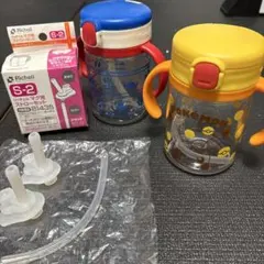 Richell S-2 ストローマグ 青・黄色セット