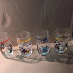 未使用　ディズニーキャラ ガラスコップ 4個