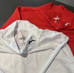 PUMA 長袖インナーシャツ 2色セット レッド ホワイト