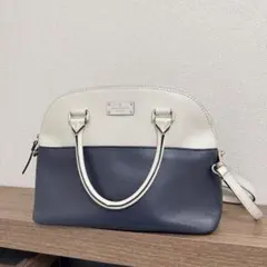 Kate spadeケイトスペード 2wayバッグ　バイカラー　ネイビーホワイト