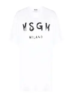 MSGM Tシャツ ワンピ チュニック ホワイトのサムネイル
