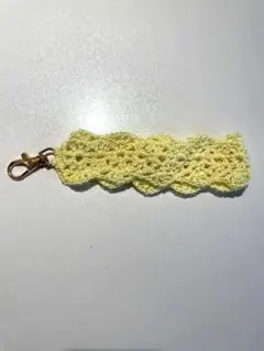 スマホショルダー イエロー かぎ針編み コットン 大人可愛い