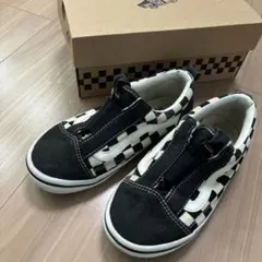 Vans Old Skool ブラック/ホワイトチェック 21cm