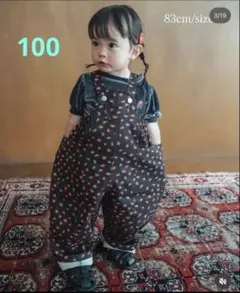 【新品未使用タグ付き】しまむら softcheese 花柄サロペット　100