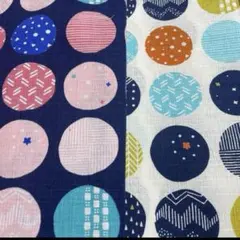 セット。ドット柄⭐︎ドビー生地はぎれ