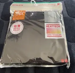 ユニクロ　ヒートテック　コットンクルーネック(長袖)ブラック　Mサイズ　極暖