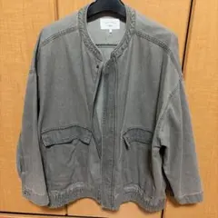 Samansa Mos2 グレー ノーカラージャケット
