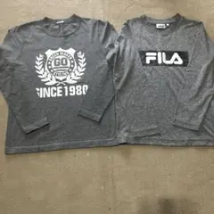キッズ　ロンT グレーの長袖Tシャツ 140 2枚セットのサムネイル