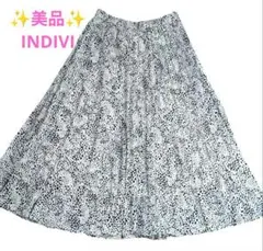 ✨️美品✨️ INDIVI ドット シフォン ロング プリーツスカート