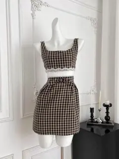 【即購入❌】チェック柄レースワンピ/Darich ANDMARY風 キャバドレス