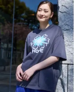 YEVS HOPE プリント 半袖 Tシャツ チャコールグレーのサムネイル