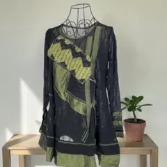 新品✨エイココンドウ シアー刺繍トップス フリルデザイン ブラウス 40 