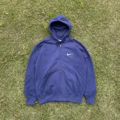 90s NIKE ZIP UP HOODIE NAVY ナス紺
