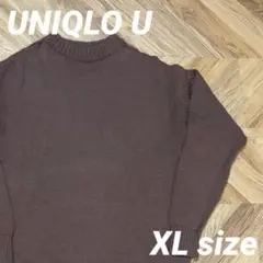 【良品】UNIQLO U ミドルゲージモックネックセーター 長袖 XL
