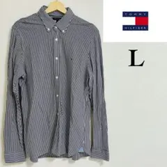 TOMMY HILFIGER ストライプ 長袖シャツ L