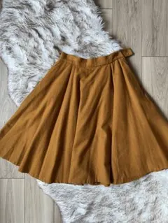 【年内限り出品】Ray BEAMS フレアスカート ひざ丈 マスタード