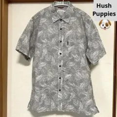 Hush Puppies★襟付き半袖シャツ、葉っぱ柄、メンズMのサムネイル