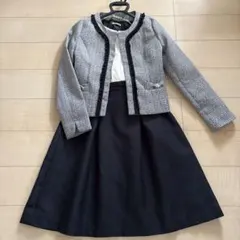 グレー ツイードジャケットとワンピースセット Lサイズ