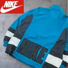 【圧巻の背面デカロゴ】90s NIKE 白タグ ナイロンジャケット L相当 刺繍