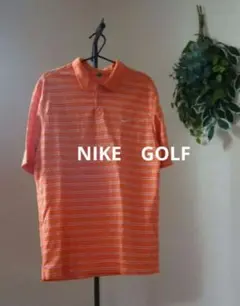 NIKE GOLF オレンジ ストライプ シャツ