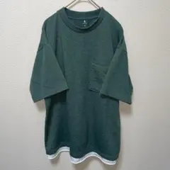 GLOBAL WORK グローバルワーク　ダークグリーン Tシャツ　半袖　M