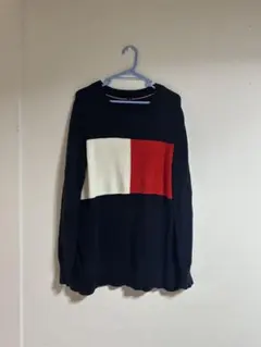 TOMMY HILFIGER ネイビー ブロックカラー セーター M