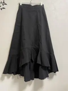 BLENHEIM アシンメトリーフレアスカート　ブラックデニムM 変形スカート