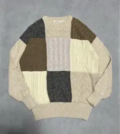ライルアンドスコット新品チェック柄ニットセーターLYLE&SCOTTカーキ 