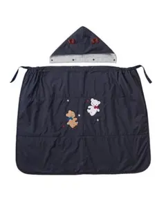 フード付きネイビーおくるみ