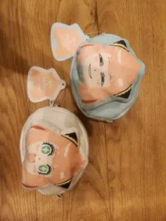 3 coins スパイファミリーコラボ　アーニャお顔ポーチ ピンク+ブルー