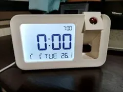デジタル プロジェクション時計 温度計付き ホワイト