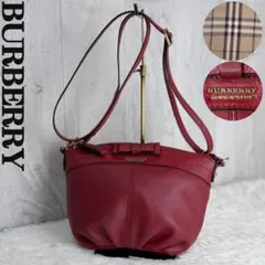 美品♡BURBERRY バーバリー リボン ロゴ ノバチェック ショルダーバッグ