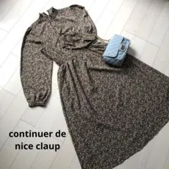 美品 continuer de nice claup 小花柄 シフォンワンピース
