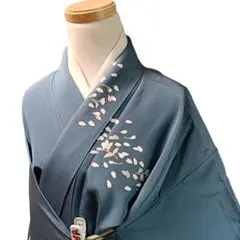 K98 着物 正絹 付け下げ 青 花 人気カラー - メルカリ