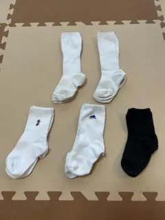 靴下　クルー　ハイソックス　5足セット　白　黒　15〜20㎝