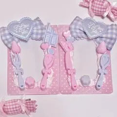 ホイップデコ 量産型 ピンク 水色 リボン いちご