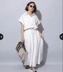 Arpege Story】ウエストドロストシャツワンピースモカ - メルカリ