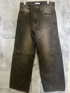 WYM CURVED FLARE BAGGY DENIM ワイドパンツ Sのサムネイル