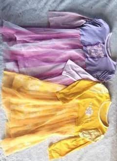 【ショーパン付】ラプンツェルとベルの長袖ワンピース１２０cm