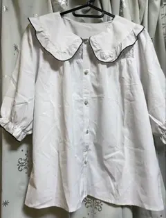 地雷系 量産型 白 ホワイト ブラウス フリル 半袖