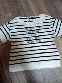 COMME CA ISM ストライプ Tシャツ 120A