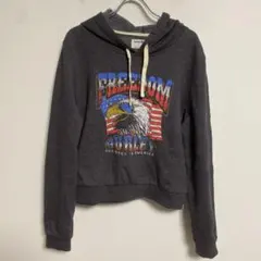 Hurley フリーダムプリント 裏起毛クロップドパーカー Lのサムネイル
