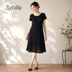 Sybilla★　シビラ　ワンピース　エレガンス　ブラック　上品　ストレッチ素材のサムネイル